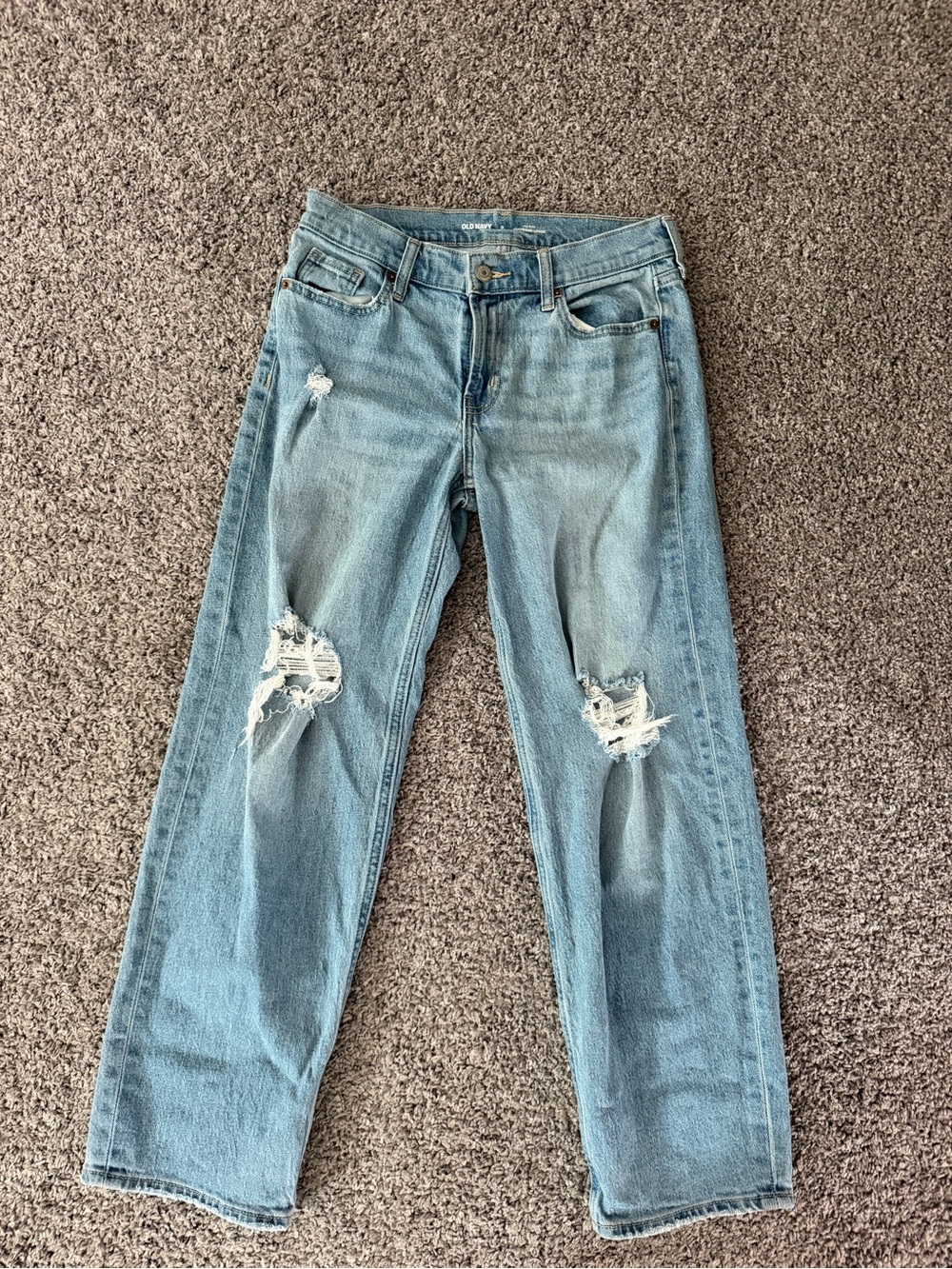 Old Navy Light Blue Distressed Boyfriend Jeans